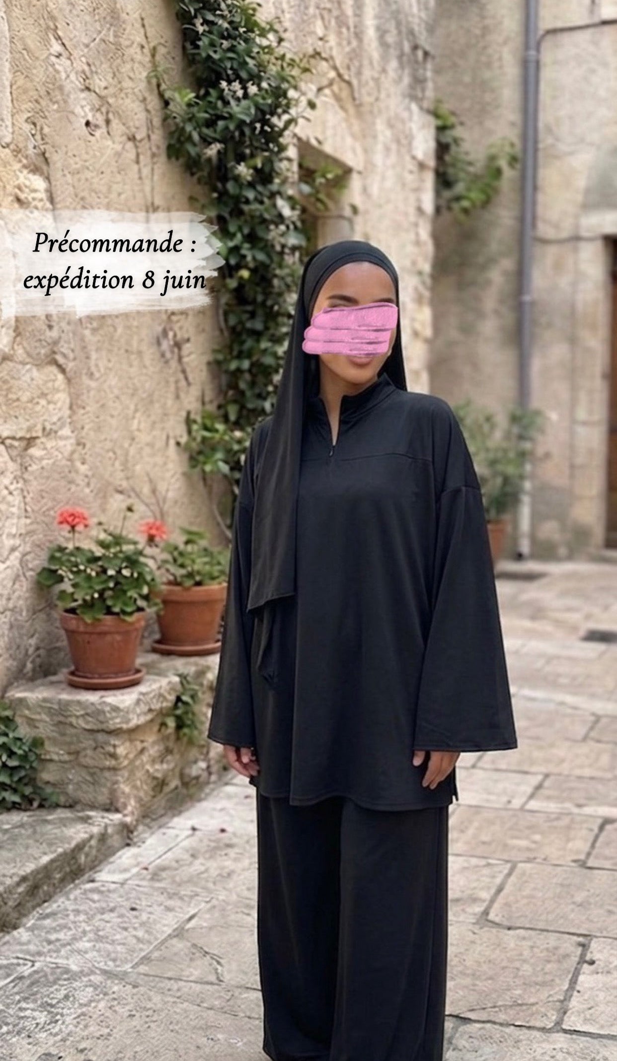 Burkini à zip - Noir