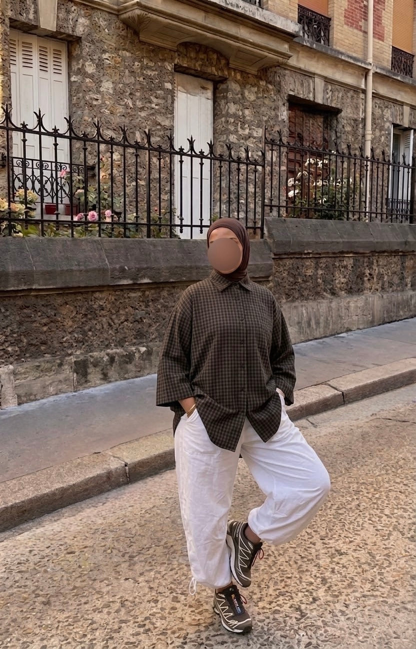 Chemise ample à carreaux