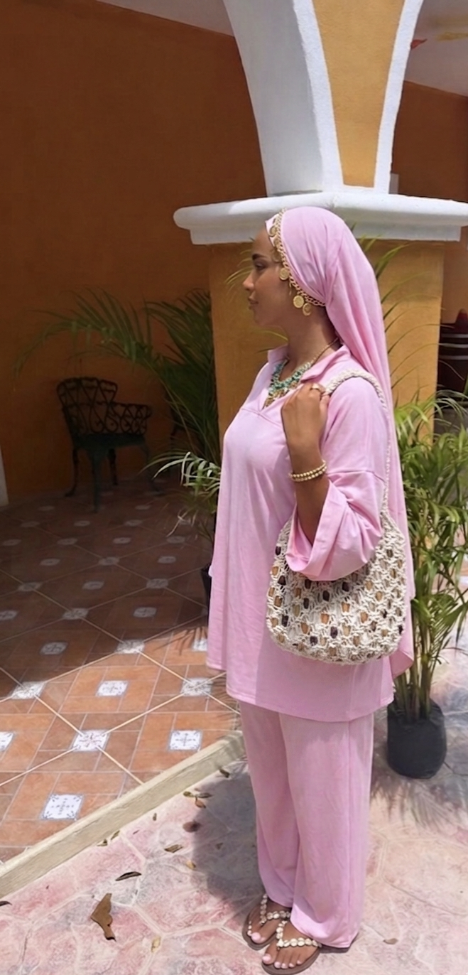 Burkini à zip - Rose