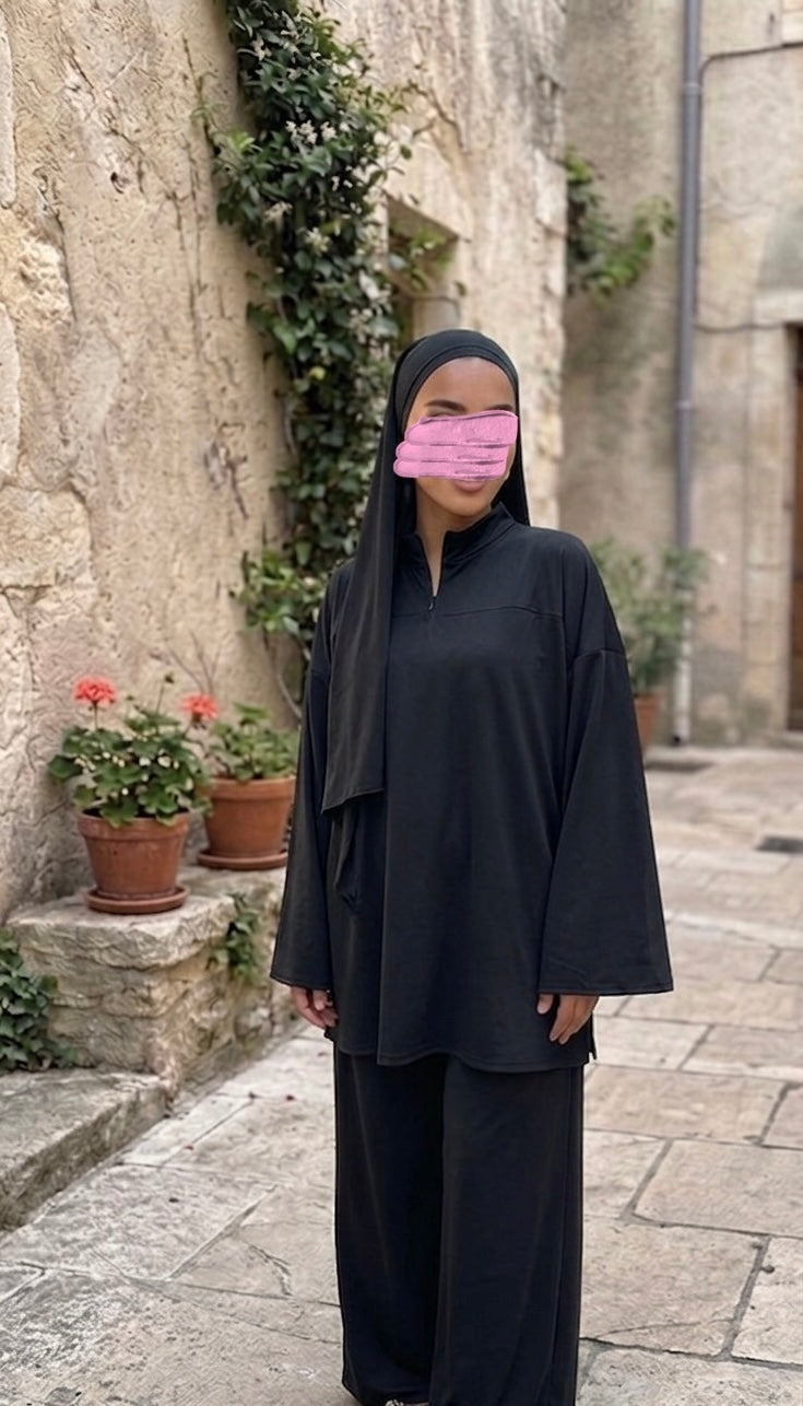 Burkini à zip - Noir