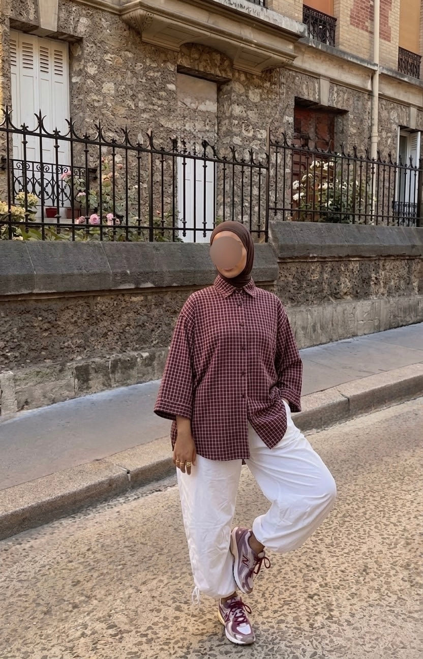 Chemise ample à carreaux