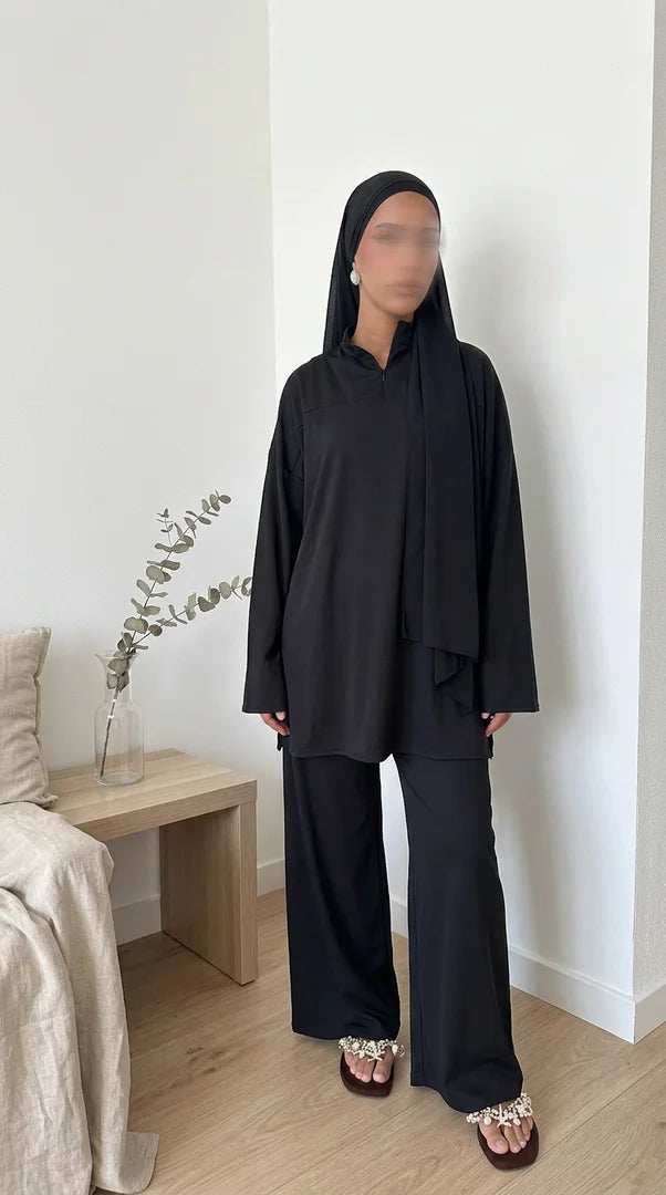 Burkini à zip - Noir