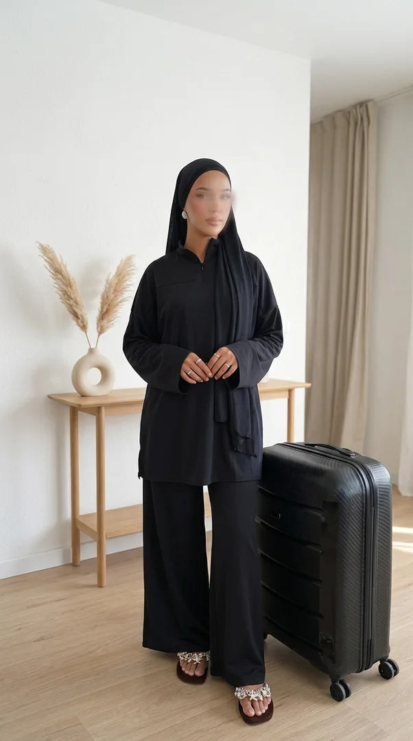 Burkini à zip - Noir